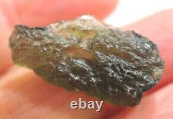 VERY RARE GENUINE PIECE of NATURAL MOLDAVITE 3.41 gms 2.9 x 1.9 cm TEKTITE #12