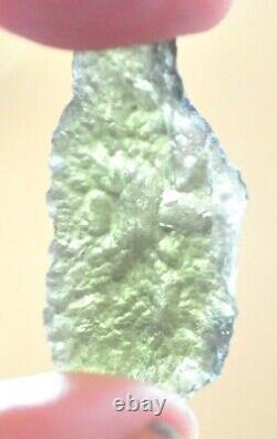 VERY RARE GENUINE PIECE of NATURAL MOLDAVITE 3.41 gms 2.9 x 1.9 cm TEKTITE #12