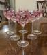 Very Rare Set 6 Mint Moser Cranberry Pink Wine Glasses Marked No Chips