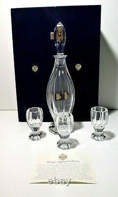 VINTAGE Faberge CZARINA 4 Piece Vodka Set Decanter 3 Glass Imperial Collection