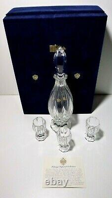 VINTAGE Faberge CZARINA 4 Piece Vodka Set Decanter 3 Glass Imperial Collection