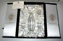 VINTAGE Faberge CZARINA 4 Piece Vodka Set Decanter 3 Glass Imperial Collection