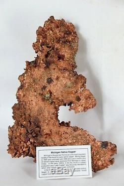 Very Large Natural Raw Copper Crystal Metal Display piece 2.1 KG Michigan USA