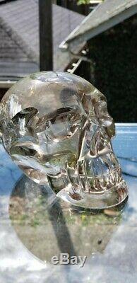 Very large & powerful SMOKY QUARTZ CRYSTAL SKULL! Exceptional piece! RAINBOWS