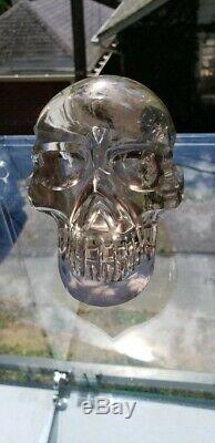 Very large & powerful SMOKY QUARTZ CRYSTAL SKULL! Exceptional piece! RAINBOWS