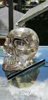 Very large & powerful SMOKY QUARTZ CRYSTAL SKULL! Exceptional piece! RAINBOWS