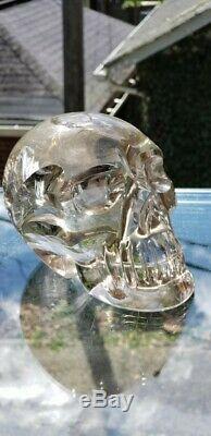 Very large & powerful SMOKY QUARTZ CRYSTAL SKULL! Exceptional piece! RAINBOWS