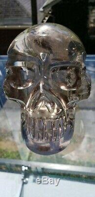 Very large & powerful SMOKY QUARTZ CRYSTAL SKULL! Exceptional piece! RAINBOWS