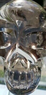 Very large & powerful SMOKY QUARTZ CRYSTAL SKULL! Exceptional piece! RAINBOWS