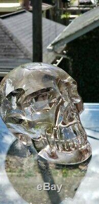 Very large & powerful SMOKY QUARTZ CRYSTAL SKULL! Exceptional piece! RAINBOWS