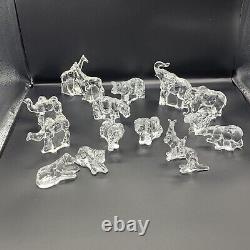 Vintage 1977 Franklin Mint Crystal Animals Of The Ark Complete Set 16 Pieces