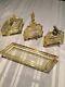 Vintage Art Deco 1940s Crystal Perfume And Vanity Set-3 Piece Set With Tray