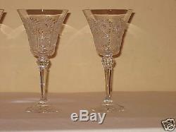 Vintage Bohemia Queen Lace Hand Cut 24% Lead Crystal 5 Oz Wine Glass 6 Pieces