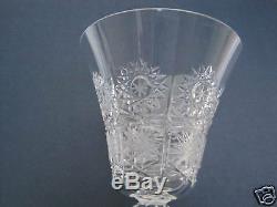 Vintage Bohemia Queen Lace Hand Cut 24% Lead Crystal 5 Oz Wine Glass 6 Pieces