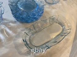 Vintage Fostoria Baroque Glass Azure Blue Huge Collection! 25 Rare Pieces