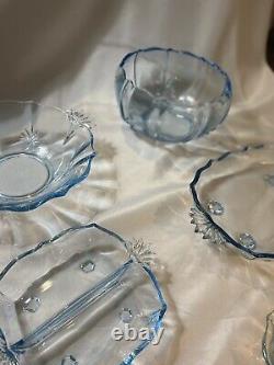 Vintage Fostoria Baroque Glass Azure Blue Huge Collection! 25 Rare Pieces