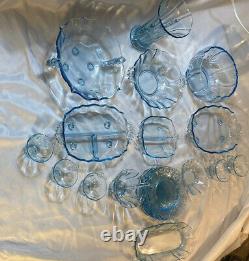 Vintage Fostoria Baroque Glass Azure Blue Huge Collection! 25 Rare Pieces