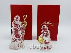 Vintage Gorham Crystal Gold Nativity Set 11 Piece Holy Family Christmas