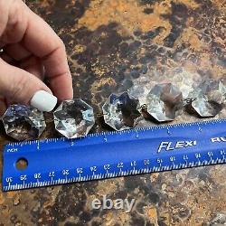 Vintage Lead Crystal Faceted Octagonal Prism Glass Chandelier Pieces/Strands