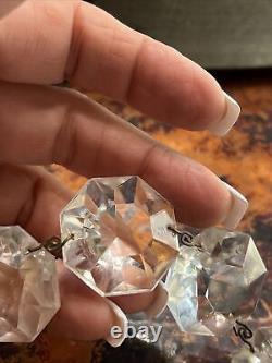 Vintage Lead Crystal Faceted Octagonal Prism Glass Chandelier Pieces/Strands