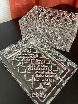 Vintage Lead Crystal Over 24% Two Pieces Cigarette Box Holder And Lid Ashtray
