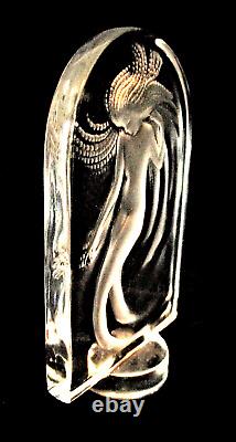 Vintage Naiada Mermaid Nymph Crystal Cabinet Piece By Lalique France