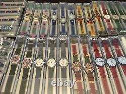 Vintage Swatch watch Collection 60 Pieces Including Chrono And Scuba Styles