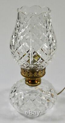 Vtg Waterford Crystal Tulip Shade 2-Piece Hurricane Lamp 13 Irish Electric A+++