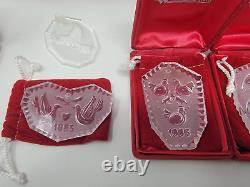 WATERFORD 12 DAYS OF CHRISTMAS CRYSTAL ORNAMENTS Annual Pieces Lot