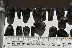 WHOLESALE Dark Green Epidote Crystals from Peru 118 pieces 1 kg # 6192
