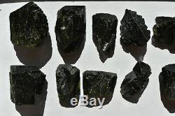 WHOLESALE Dark Green Epidote Crystals from Peru 20 pieces 2.4 kg # 4190