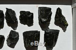 WHOLESALE Dark Green Epidote Crystals from Peru 20 pieces 2.4 kg # 4190