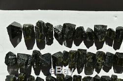 WHOLESALE Dark Green Epidote Crystals from Peru 85 pieces 1 kg # 4079