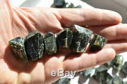 WHOLESALE Dark Green Epidote Crystals from Peru 85 pieces 1 kg # 4079