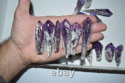 WHOLESALE Laser Amethyst Crystals from Bahia, Brazil 41 pieces 1 kg # 4882