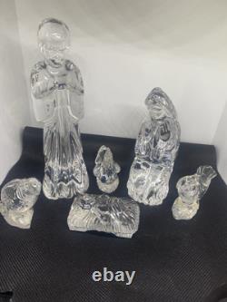 Waterford Crystal 6 Piece Nativity Collection Jesus, Mary, Joseph & 3 Birds Set