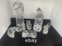 Waterford Crystal 6 Piece Nativity Collection Jesus, Mary, Joseph & 3 Birds Set