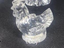 Waterford Crystal 6 Piece Nativity Collection Jesus, Mary, Joseph & 3 Birds Set