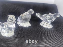 Waterford Crystal 6 Piece Nativity Collection Jesus, Mary, Joseph & 3 Birds Set