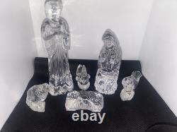 Waterford Crystal 6 Piece Nativity Collection Jesus, Mary, Joseph & 3 Birds Set