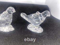 Waterford Crystal 6 Piece Nativity Collection Jesus, Mary, Joseph & 3 Birds Set