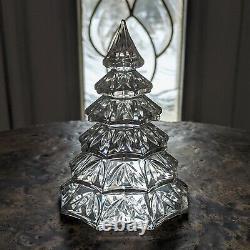 Waterford Crystal Clear Solid Xmas Tree Sculpture 4 1/8 Great display piece