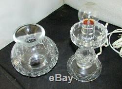 Waterford Crystal Lismore 2 Piece Electric Hurricane Table Lamp(s) Excellent