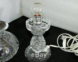 Waterford Crystal Lismore 2 Piece Electric Hurricane Table Lamp(s) Excellent