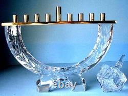 Waterford Crystal Menorah & Dreidel 2 Piece Hanukkah Judaica Gift Set New