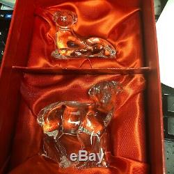 Waterford Crystal Nativity Collection Sheep 2 Piece Set in Box, MINT IN BOX