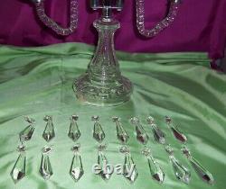 Waterford Ireland Crystal Large Candelabra Double Arm Needs 3 Small Pieces