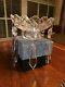 Waterford Signed Crystal Chandelier Adare Replacement 2 Piece Bobeche With 8 Prism