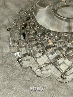 Waterford Signed Crystal Chandelier Adare Replacement 2 Piece Bobeche with 8 Prism