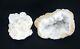 White Quartz Crystal Geode Cluster 2 Piece Specimen Large 14.5 Lbs From Morocco